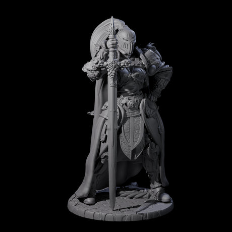 Lady Guinevere - Heavy Armoured Fighter Miniature for Dungeons and Dragons, Pathfinder or other TTRPGs