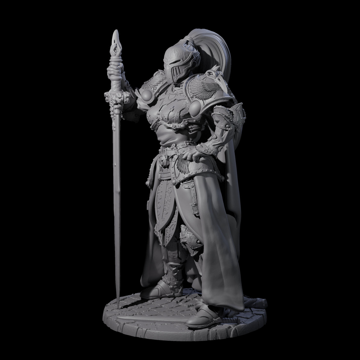 Lady Guinevere - Heavy Armoured Fighter Miniature for Dungeons and Dragons, Pathfinder or other TTRPGs