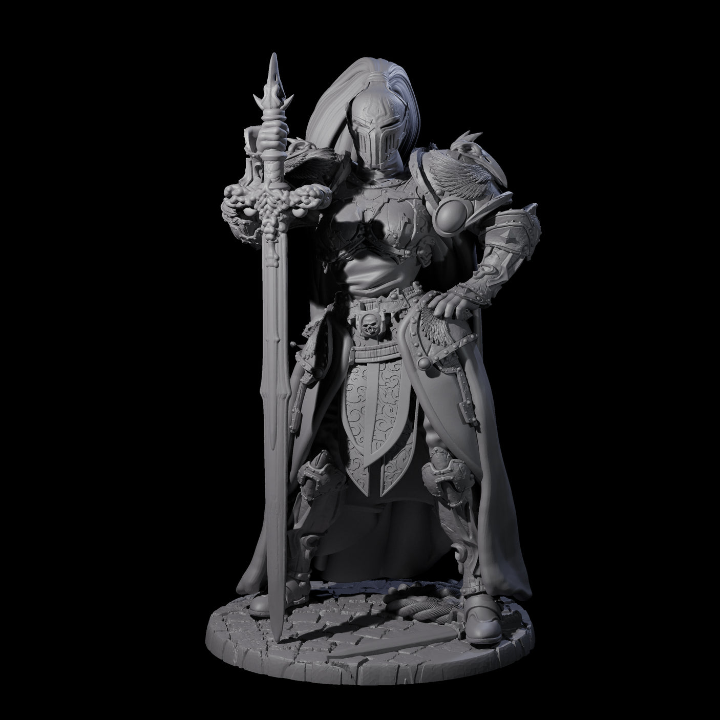 Lady Guinevere - Heavy Armoured Fighter Miniature for Dungeons and Dragons, Pathfinder or other TTRPGs