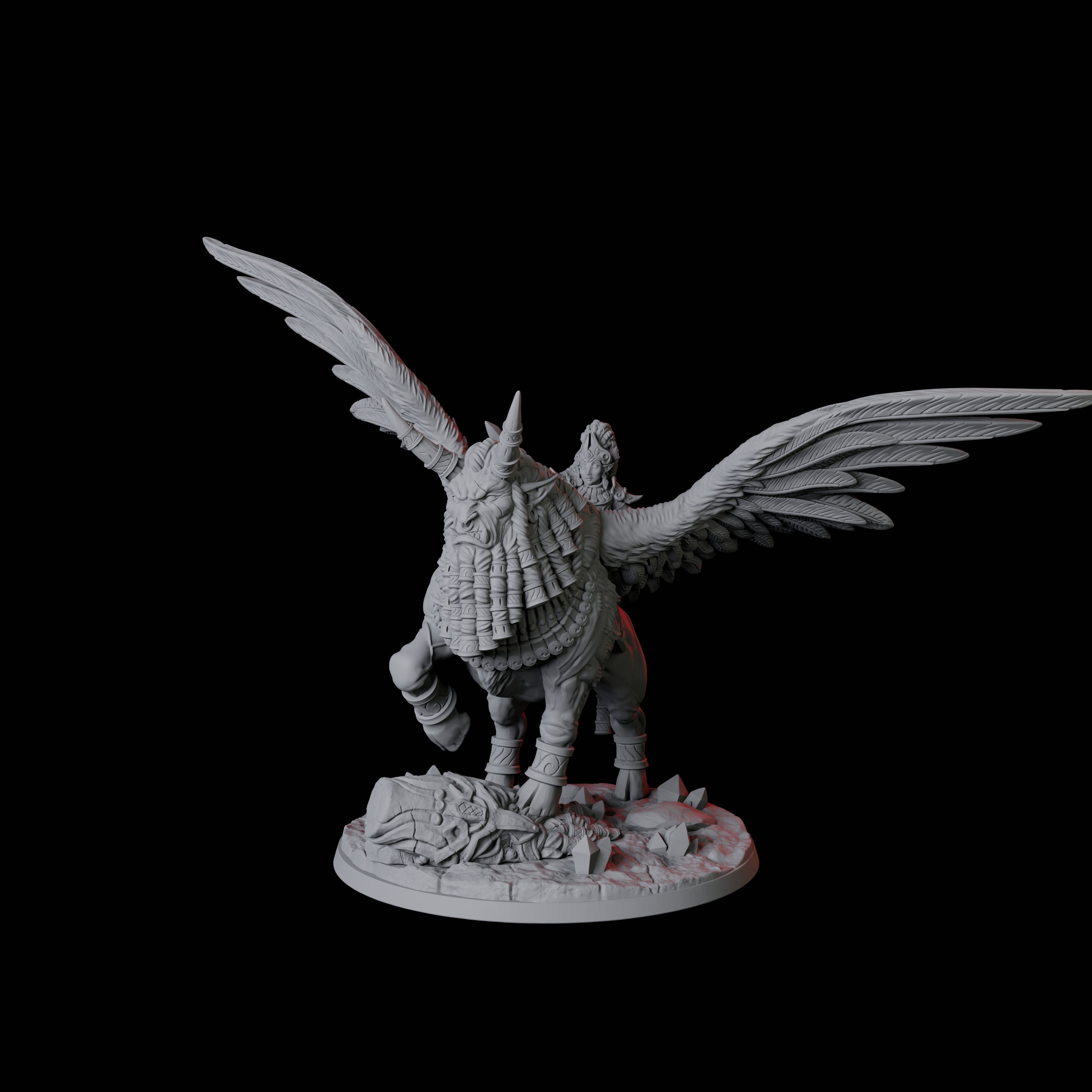 Lamassu Mounted Gnome Queen Miniature for Dungeons and Dragons, Pathfinder or other TTRPGs