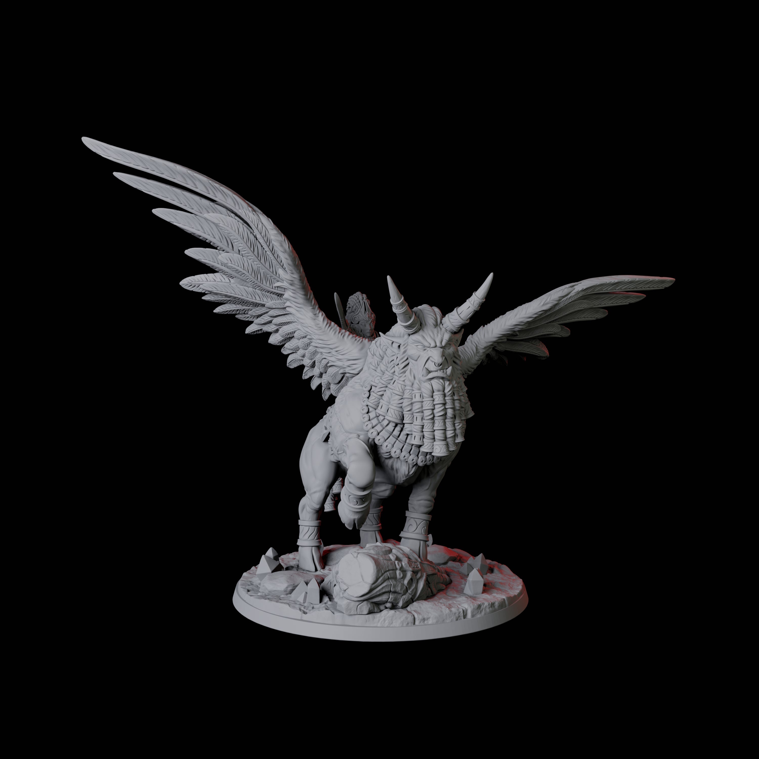 Lamassu Mounted Gnome Queen Miniature for Dungeons and Dragons, Pathfinder or other TTRPGs