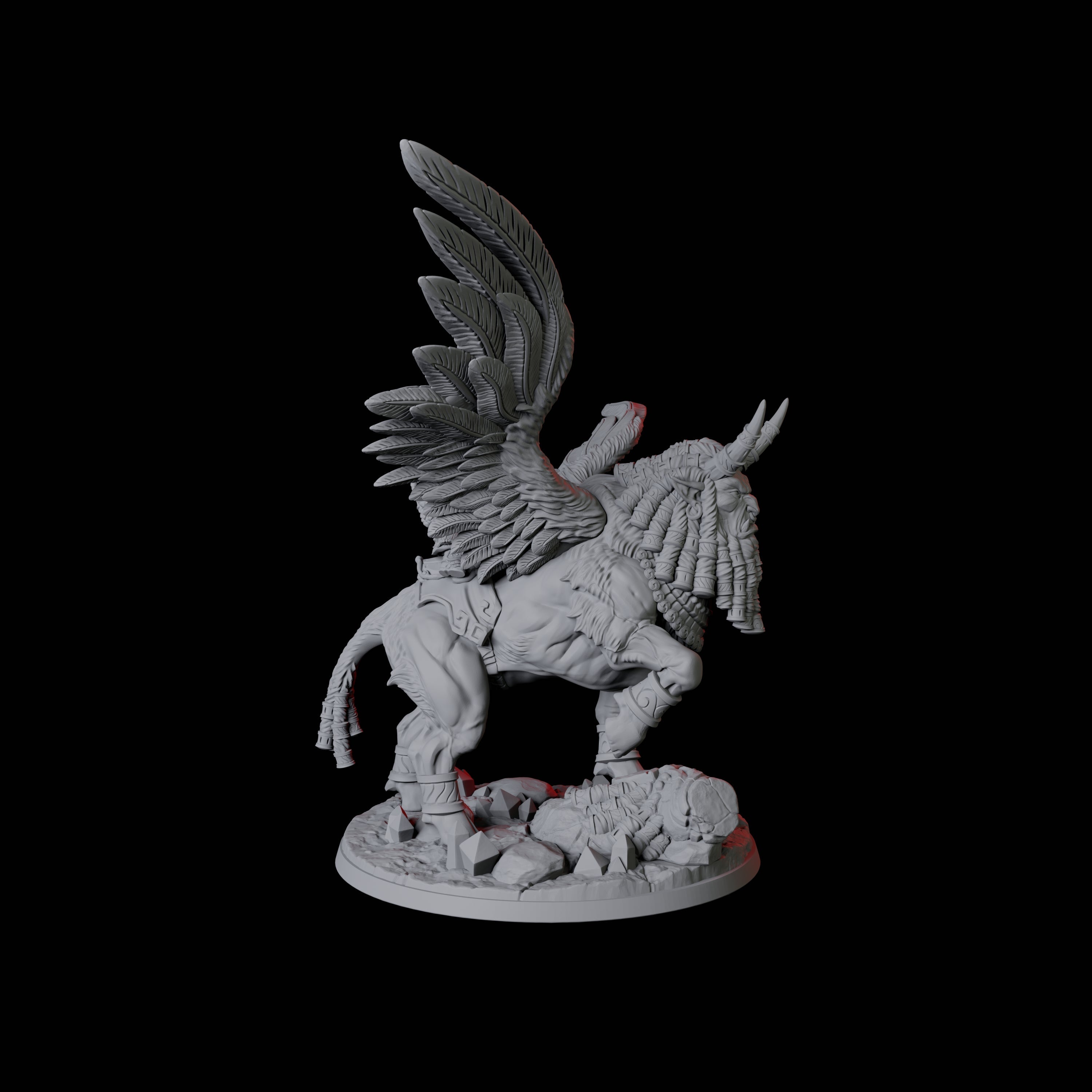 Lamassu Mounted Gnome Queen Miniature for Dungeons and Dragons, Pathfinder or other TTRPGs