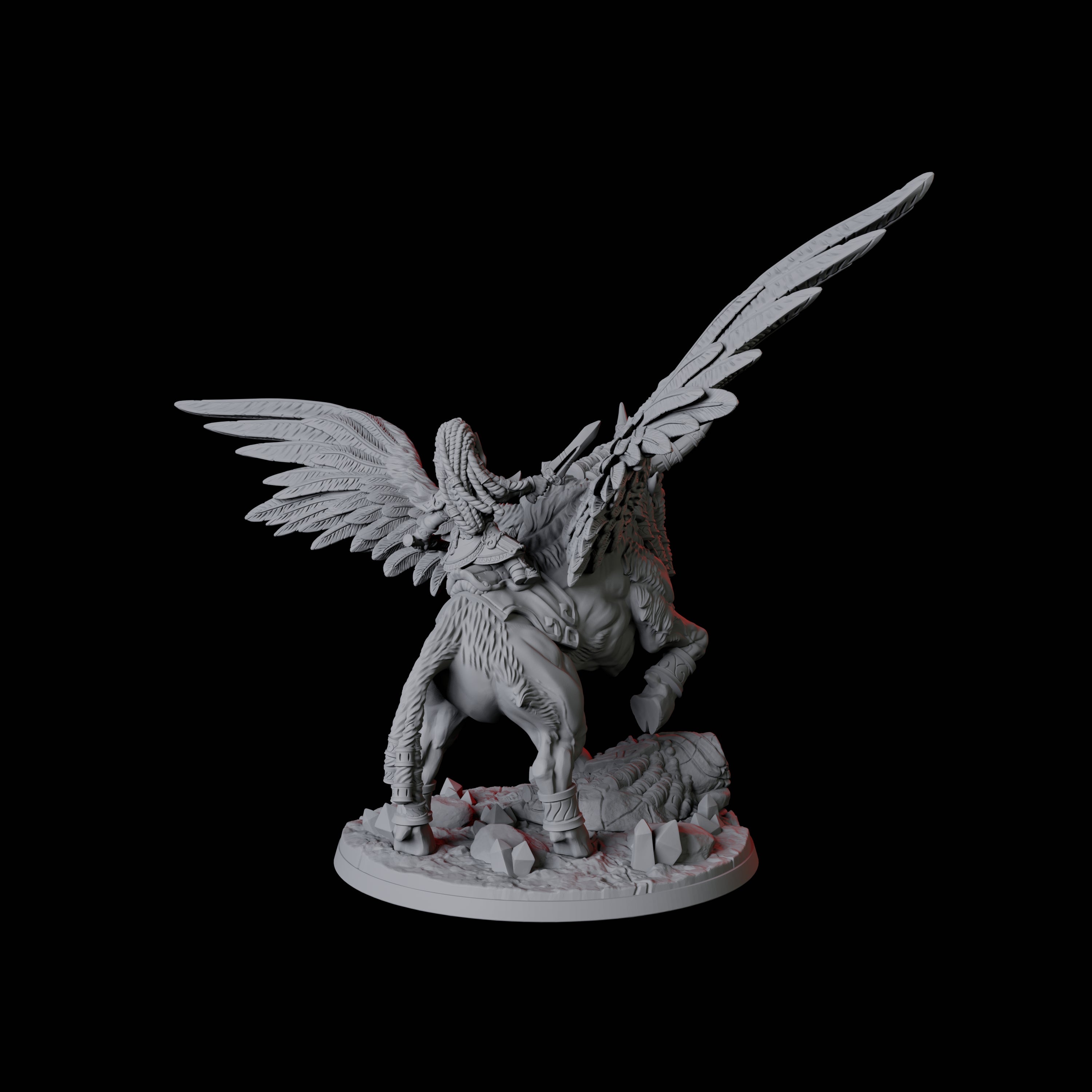 Lamassu Mounted Gnome Queen Miniature for Dungeons and Dragons, Pathfinder or other TTRPGs