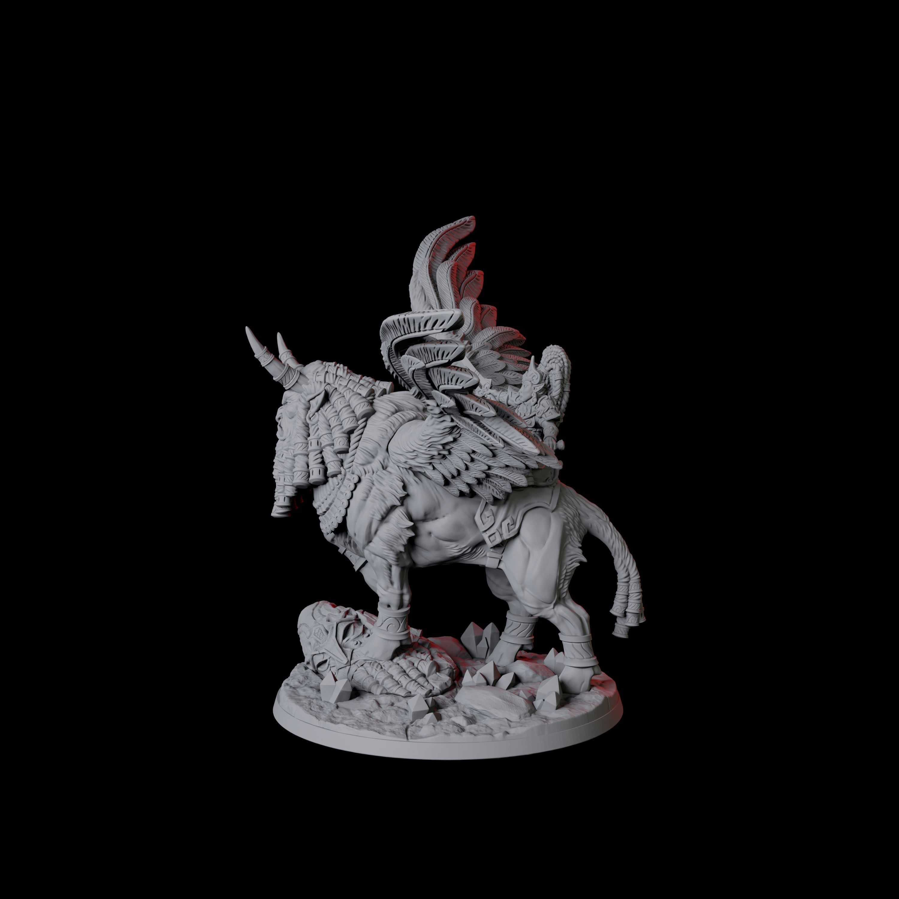 Lamassu Mounted Gnome Queen Miniature for Dungeons and Dragons, Pathfinder or other TTRPGs