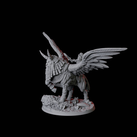 Lamassu Mounted Gnome Queen Miniature for Dungeons and Dragons, Pathfinder or other TTRPGs