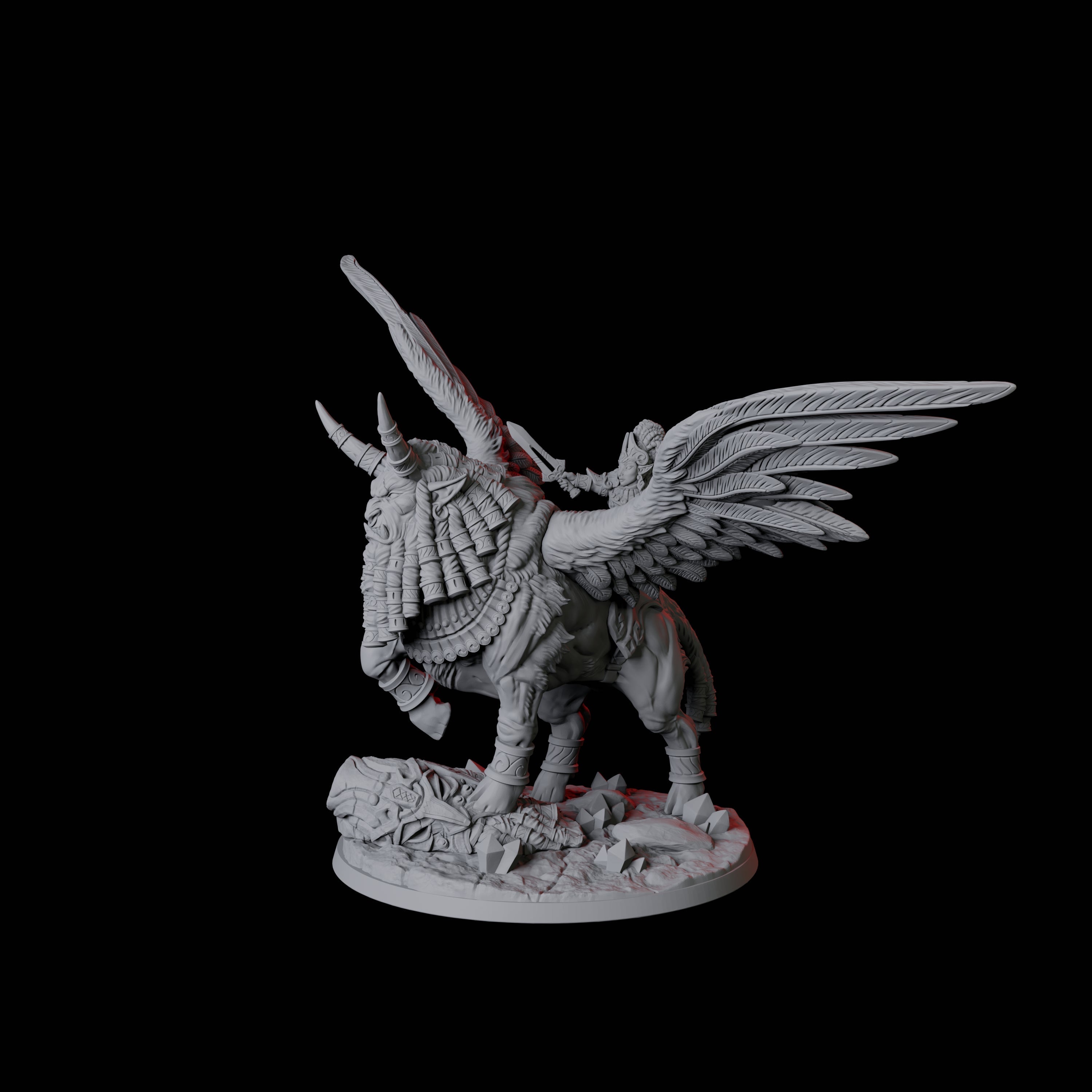 Lamassu Mounted Gnome Queen Miniature for Dungeons and Dragons, Pathfinder or other TTRPGs