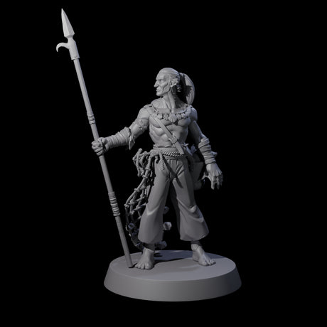Land Living Merfolk Fisherman Miniature for Dungeons and Dragons, Pathfinder or other TTRPGs