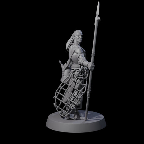 Land Living Merfolk Fisherman Miniature for Dungeons and Dragons, Pathfinder or other TTRPGs