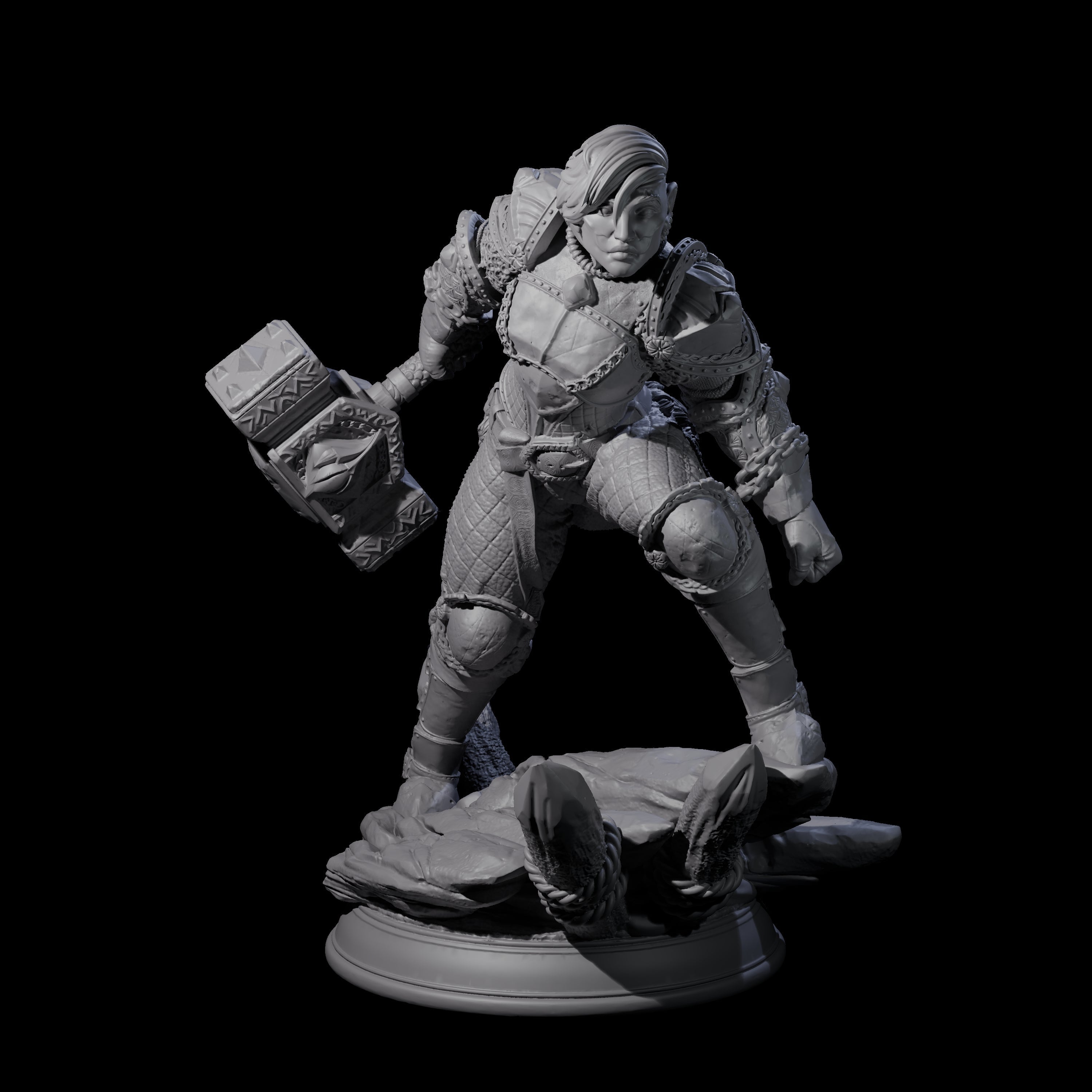 Leaning Elf Fighter Miniature for Dungeons and Dragons, Pathfinder or other TTRPGs