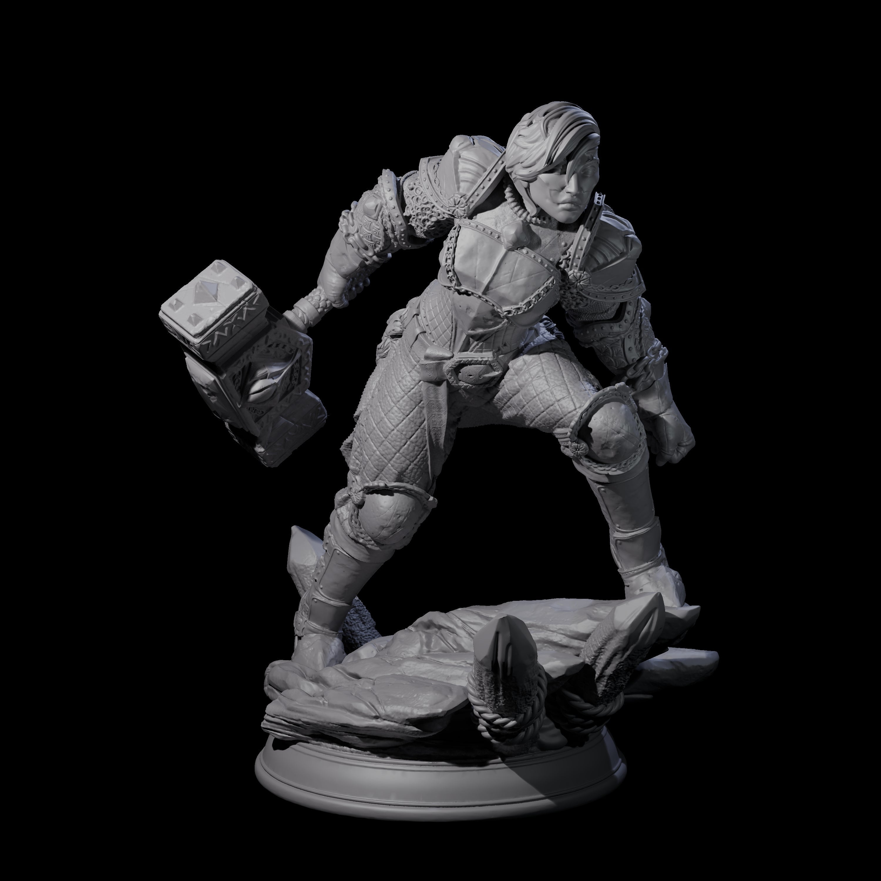 Leaning Elf Fighter Miniature for Dungeons and Dragons, Pathfinder or other TTRPGs