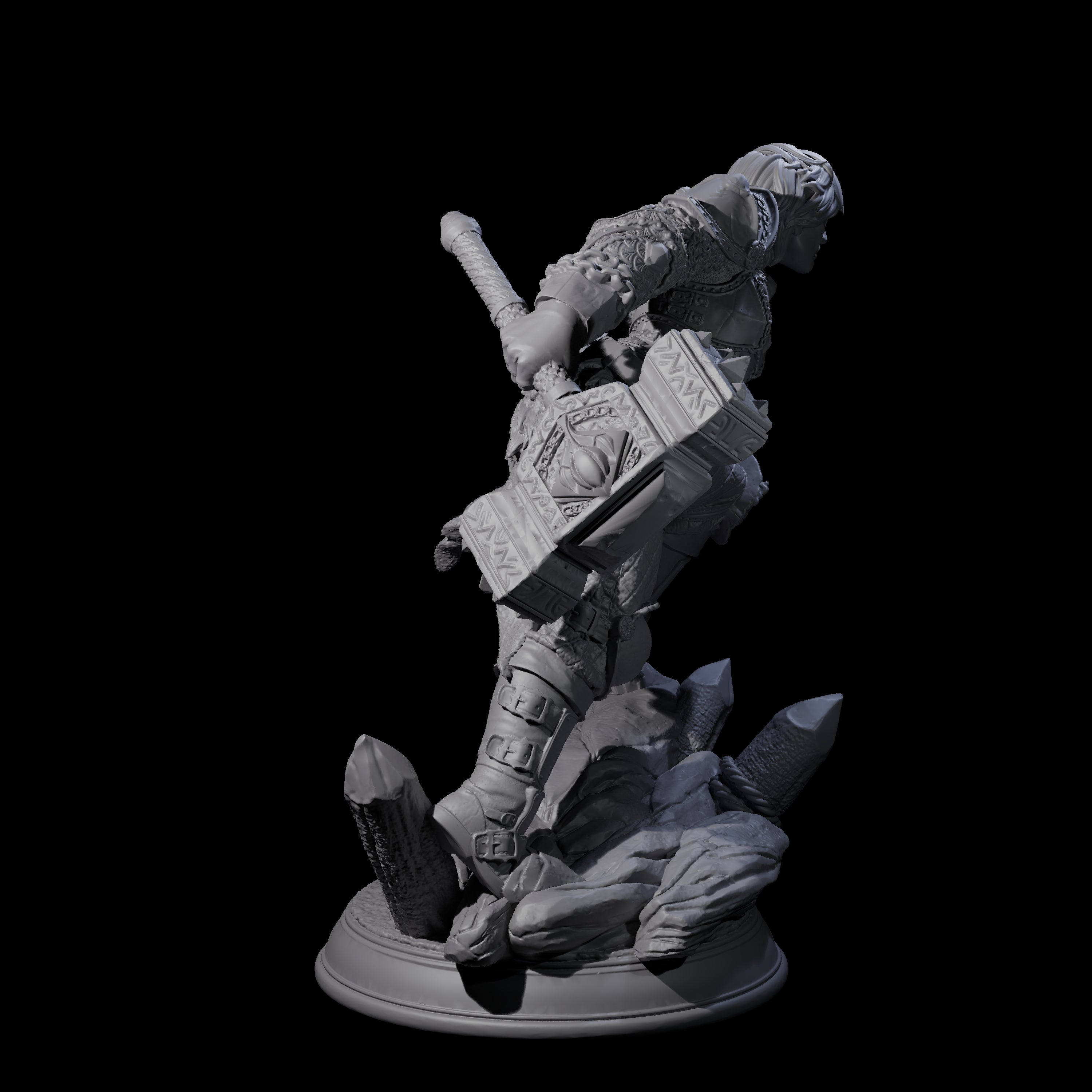 Leaning Elf Fighter Miniature for Dungeons and Dragons, Pathfinder or other TTRPGs