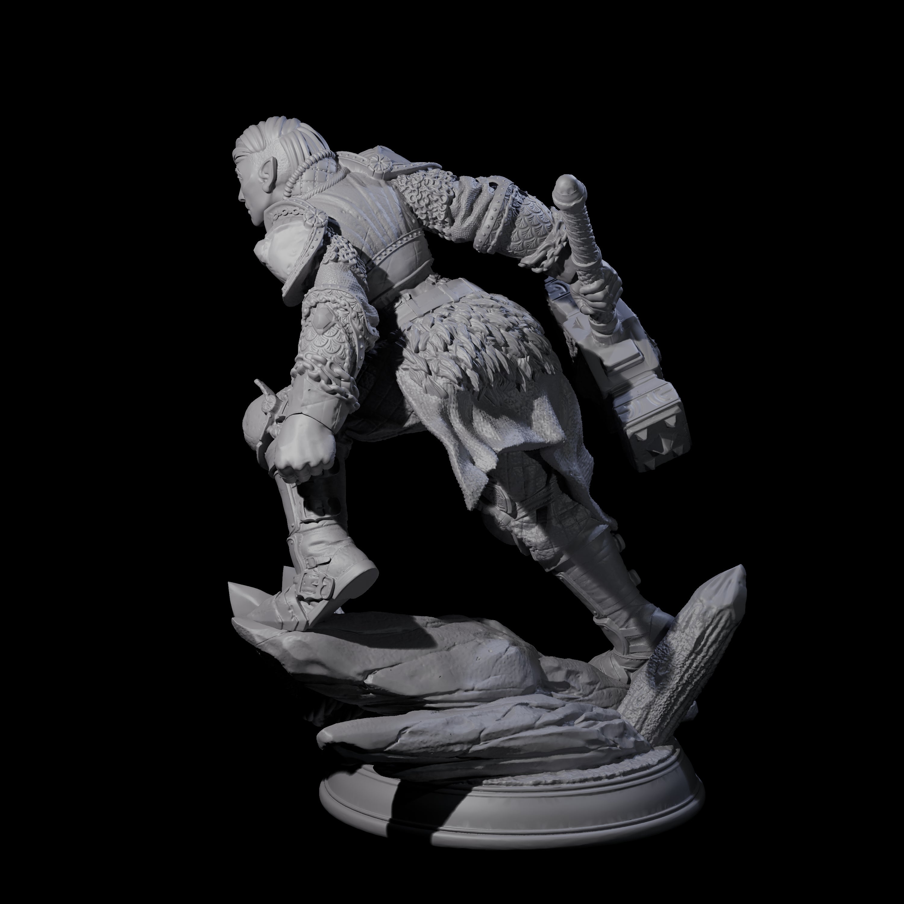 Leaning Elf Fighter Miniature for Dungeons and Dragons, Pathfinder or other TTRPGs