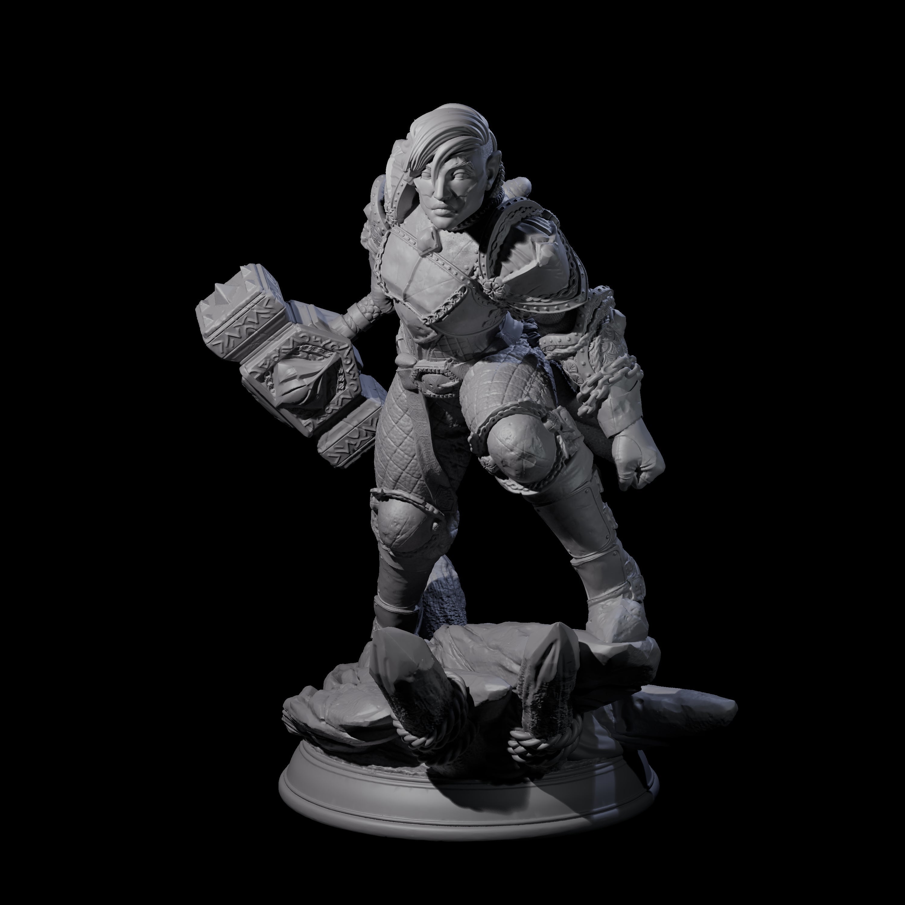 Leaning Elf Fighter Miniature for Dungeons and Dragons, Pathfinder or other TTRPGs