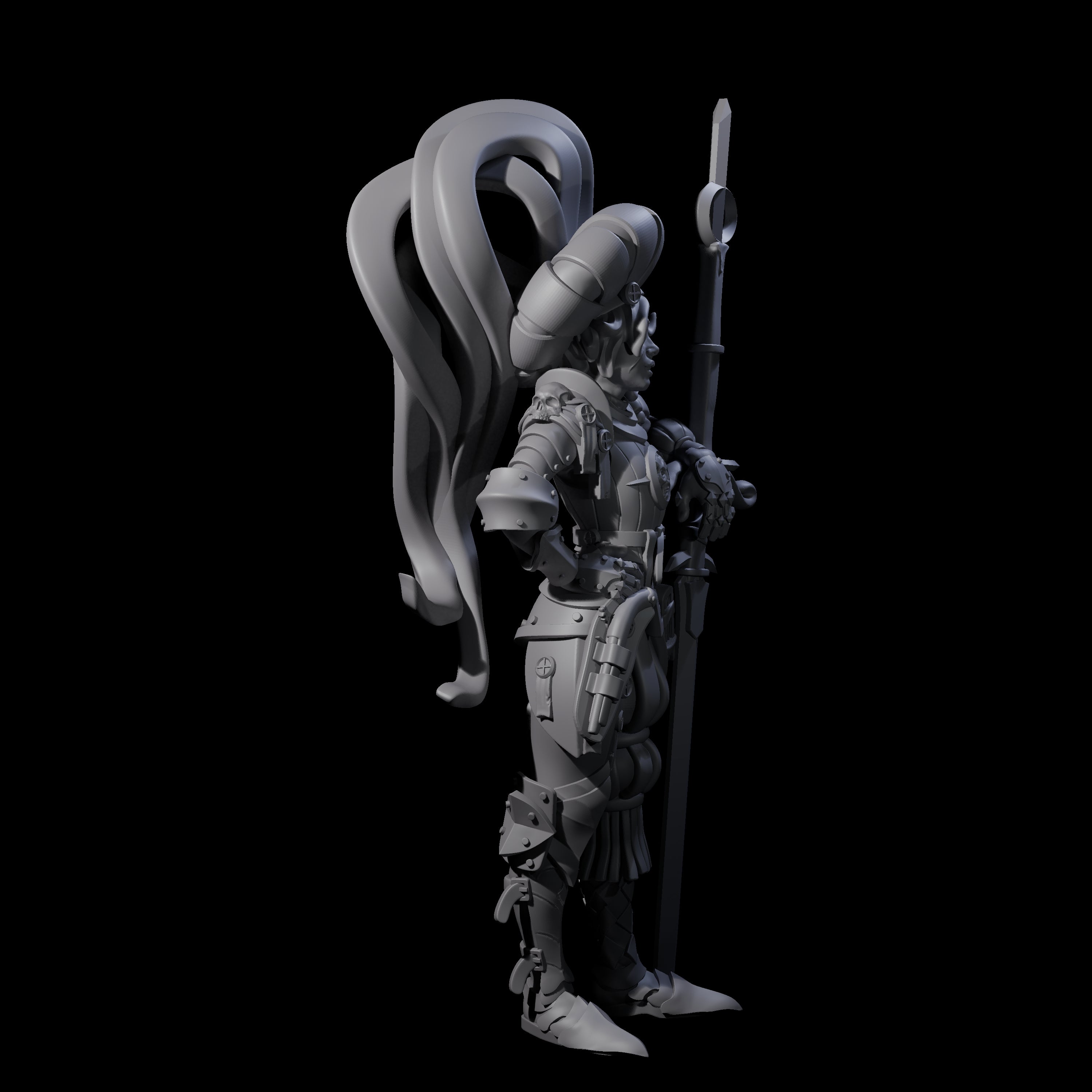 Leaning Fancy Guard Miniature for Dungeons and Dragons, Pathfinder or other TTRPGs