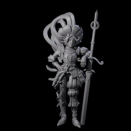 Leaning Fancy Guard Miniature for Dungeons and Dragons, Pathfinder or other TTRPGs