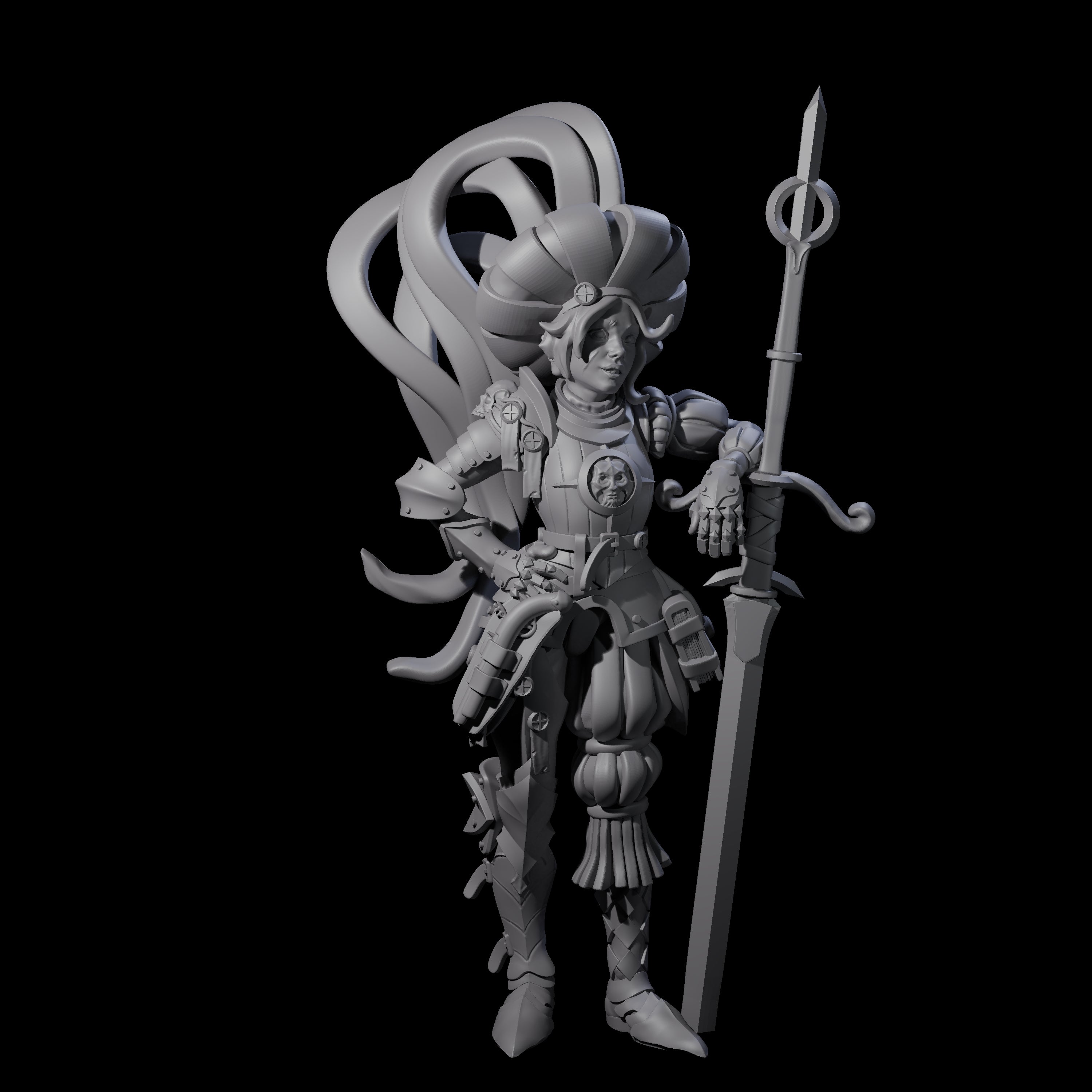 Leaning Fancy Guard Miniature for Dungeons and Dragons, Pathfinder or other TTRPGs