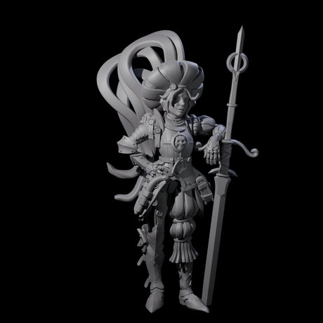 Leaning Fancy Guard Miniature for Dungeons and Dragons, Pathfinder or other TTRPGs