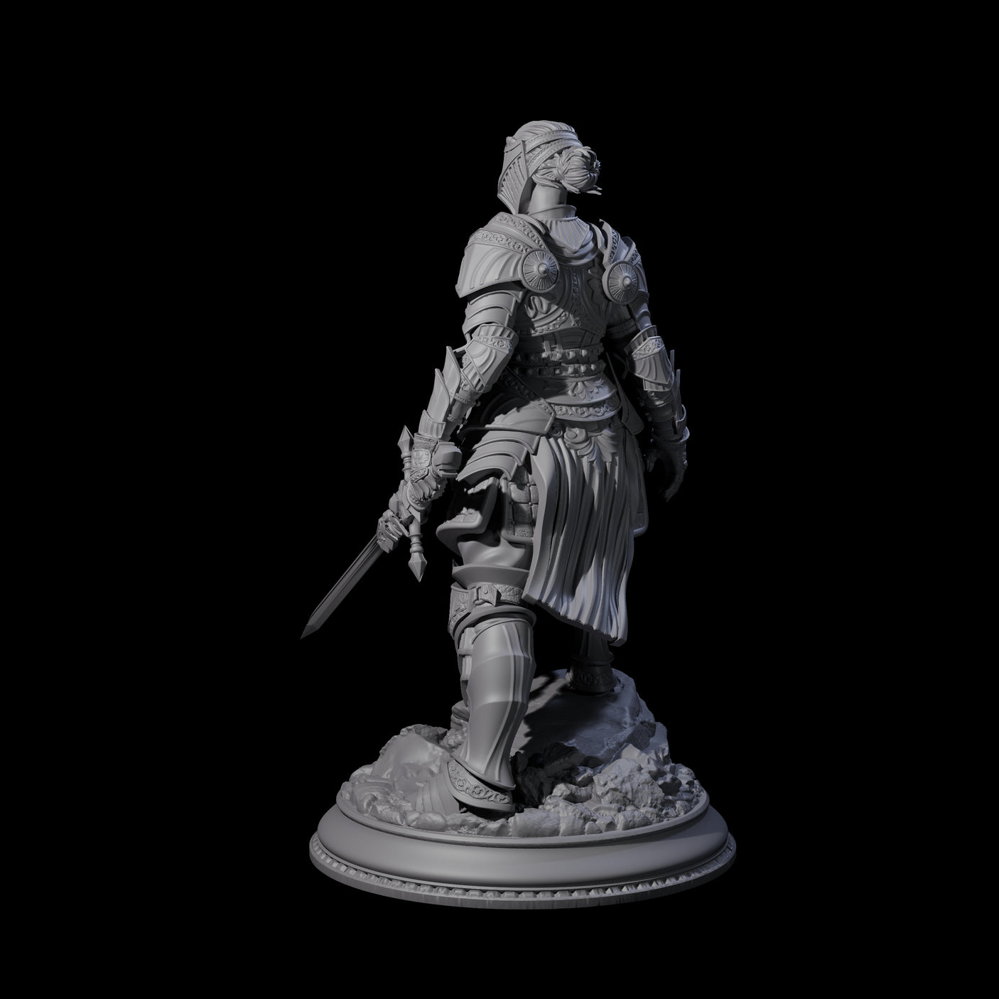 Leaning Ornate Knight Miniature for Dungeons and Dragons, Pathfinder or other TTRPGs
