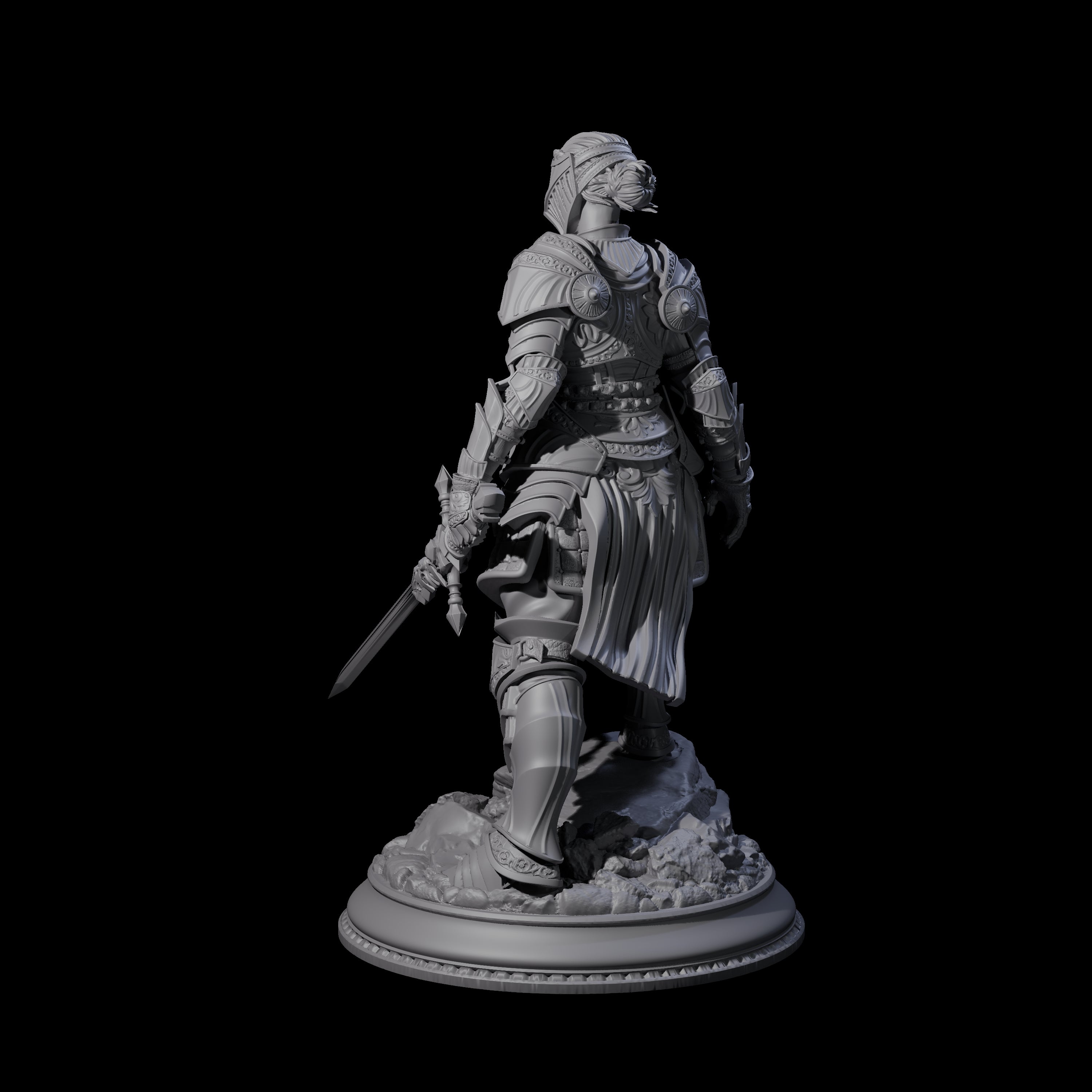 Leaning Ornate Knight Miniature for Dungeons and Dragons, Pathfinder or other TTRPGs