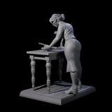 Leaning Over Human Investigator Miniature for Dungeons and Dragons, Pathfinder or other TTRPGs