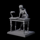 Leaning Over Human Investigator Miniature for Dungeons and Dragons, Pathfinder or other TTRPGs