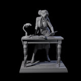 Leaning Over Human Investigator Miniature for Dungeons and Dragons, Pathfinder or other TTRPGs