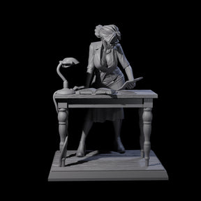 Leaning Over Human Investigator Miniature for Dungeons and Dragons, Pathfinder or other TTRPGs