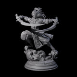 Leaping Air Elemental Monk Miniature for Dungeons and Dragons, Pathfinder or other TTRPGs
