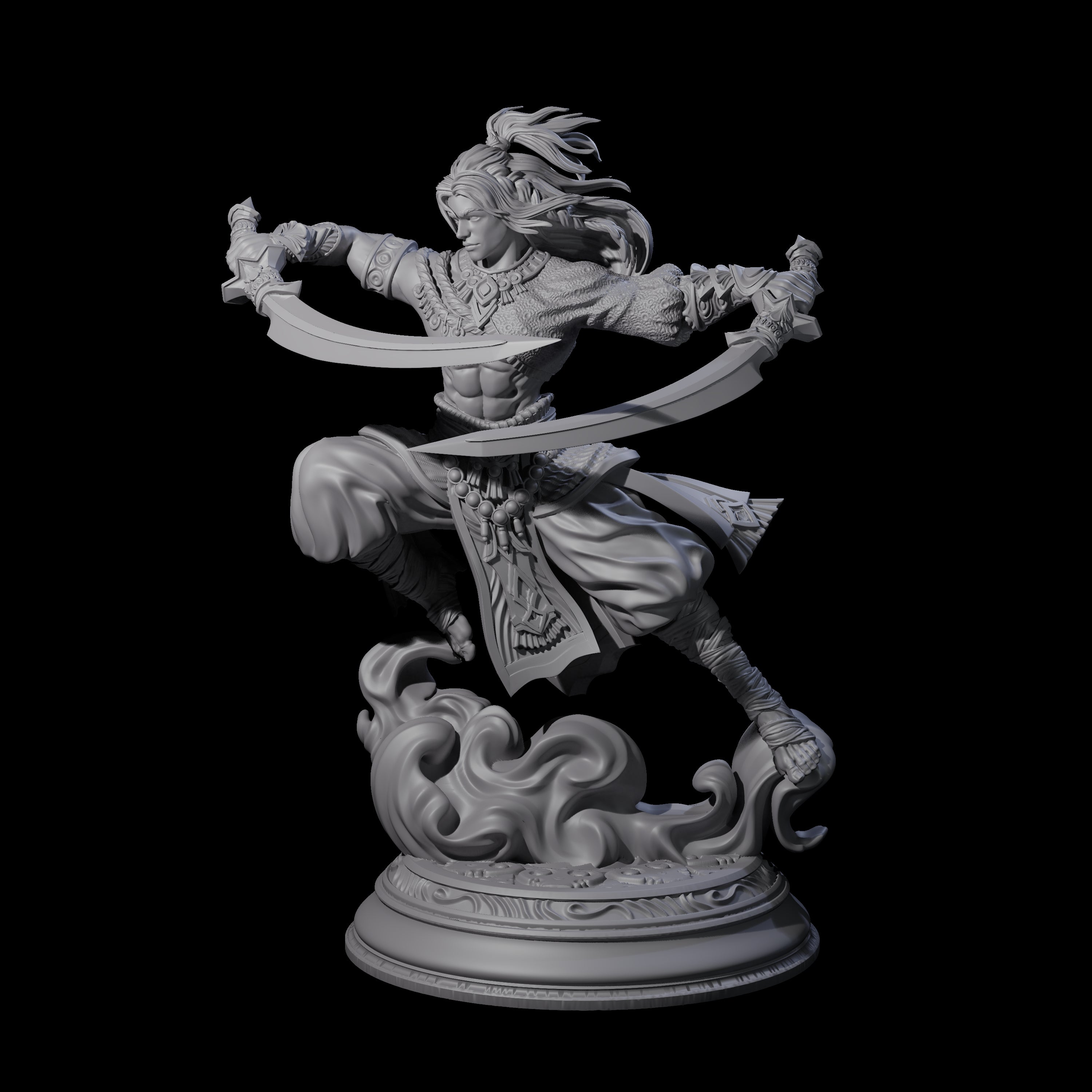 Leaping Air Elemental Monk Miniature for Dungeons and Dragons, Pathfinder or other TTRPGs