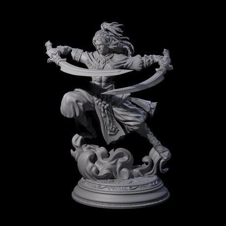 Leaping Air Elemental Monk Miniature for Dungeons and Dragons, Pathfinder or other TTRPGs
