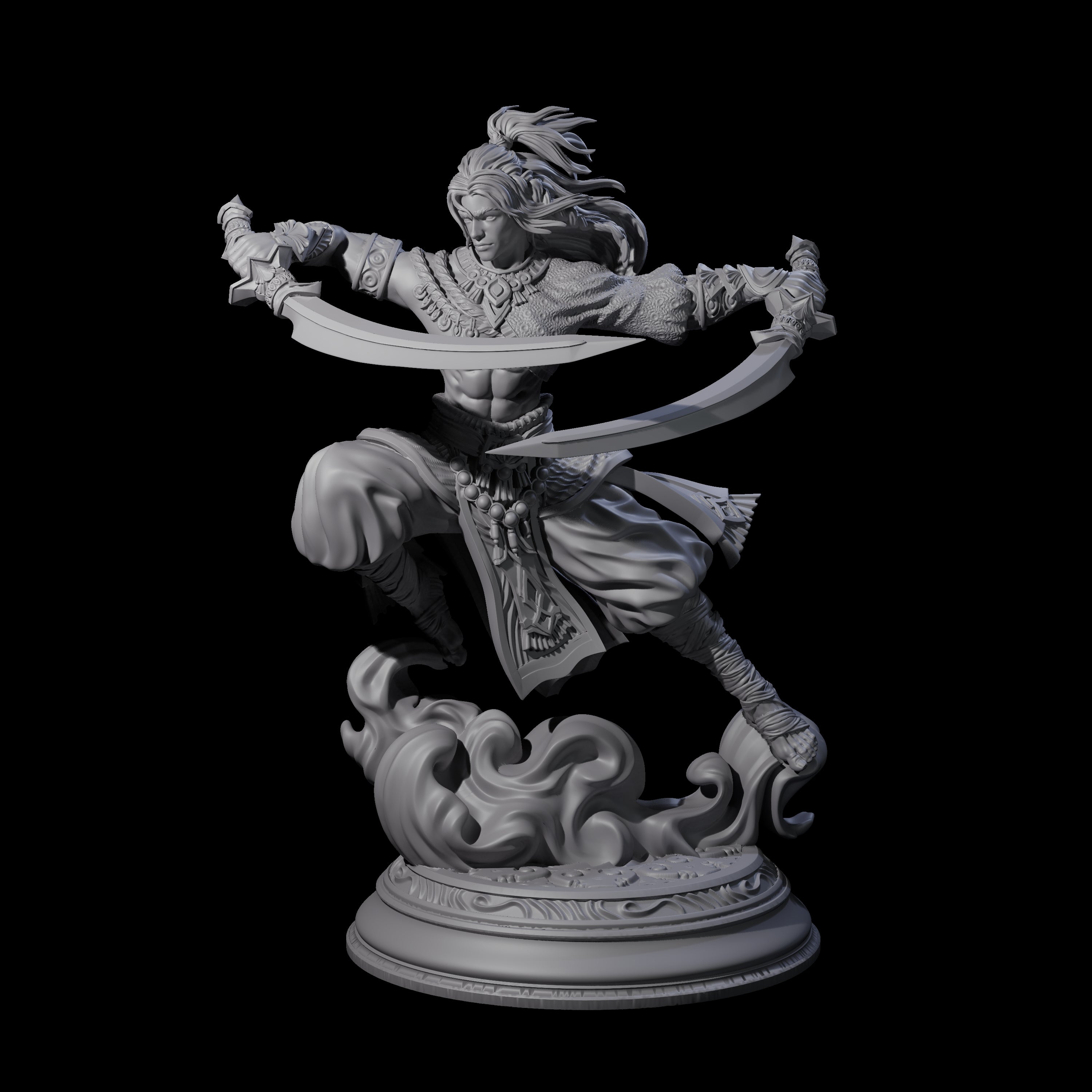 Leaping Air Elemental Monk Miniature for Dungeons and Dragons, Pathfinder or other TTRPGs