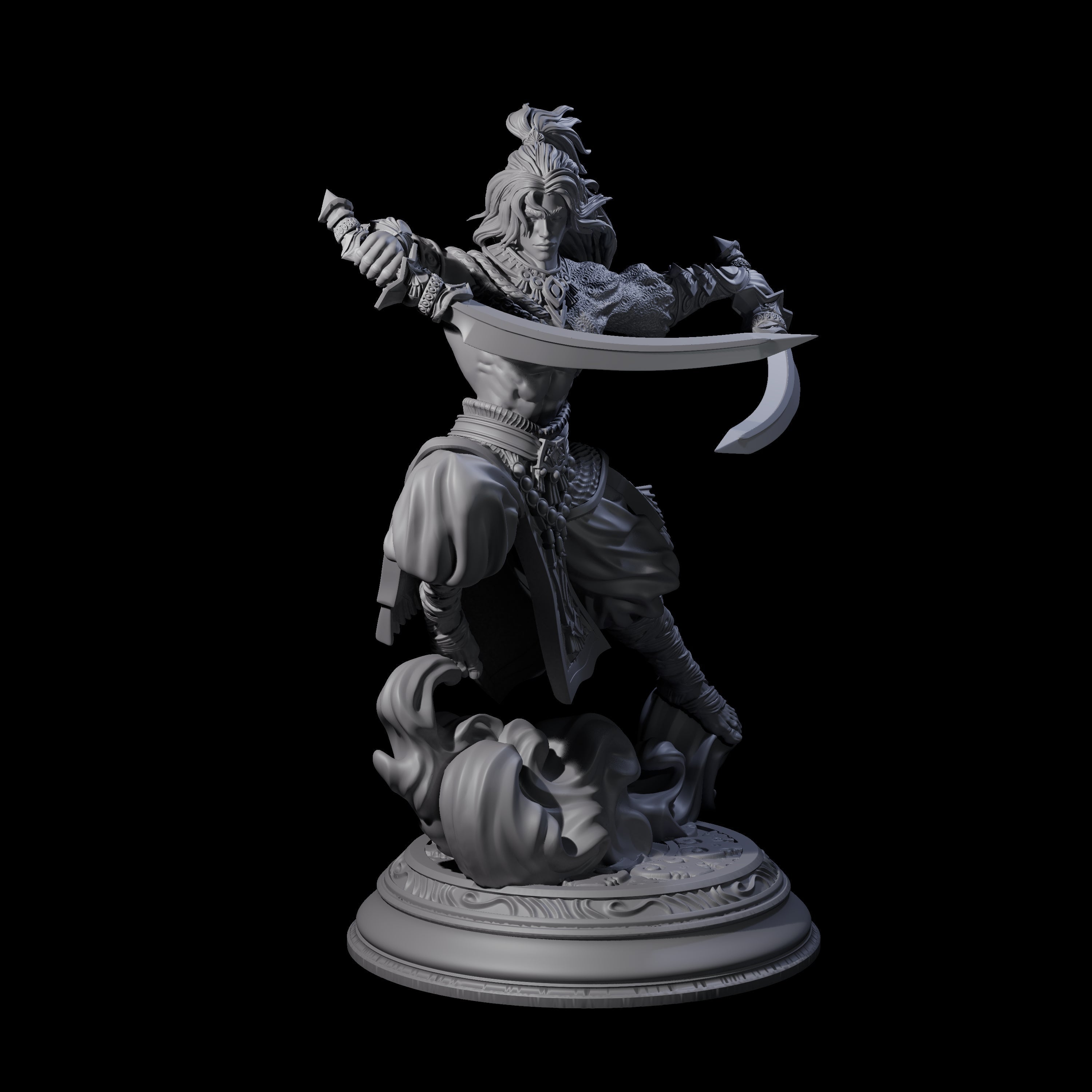 Leaping Air Elemental Monk Miniature for Dungeons and Dragons, Pathfinder or other TTRPGs