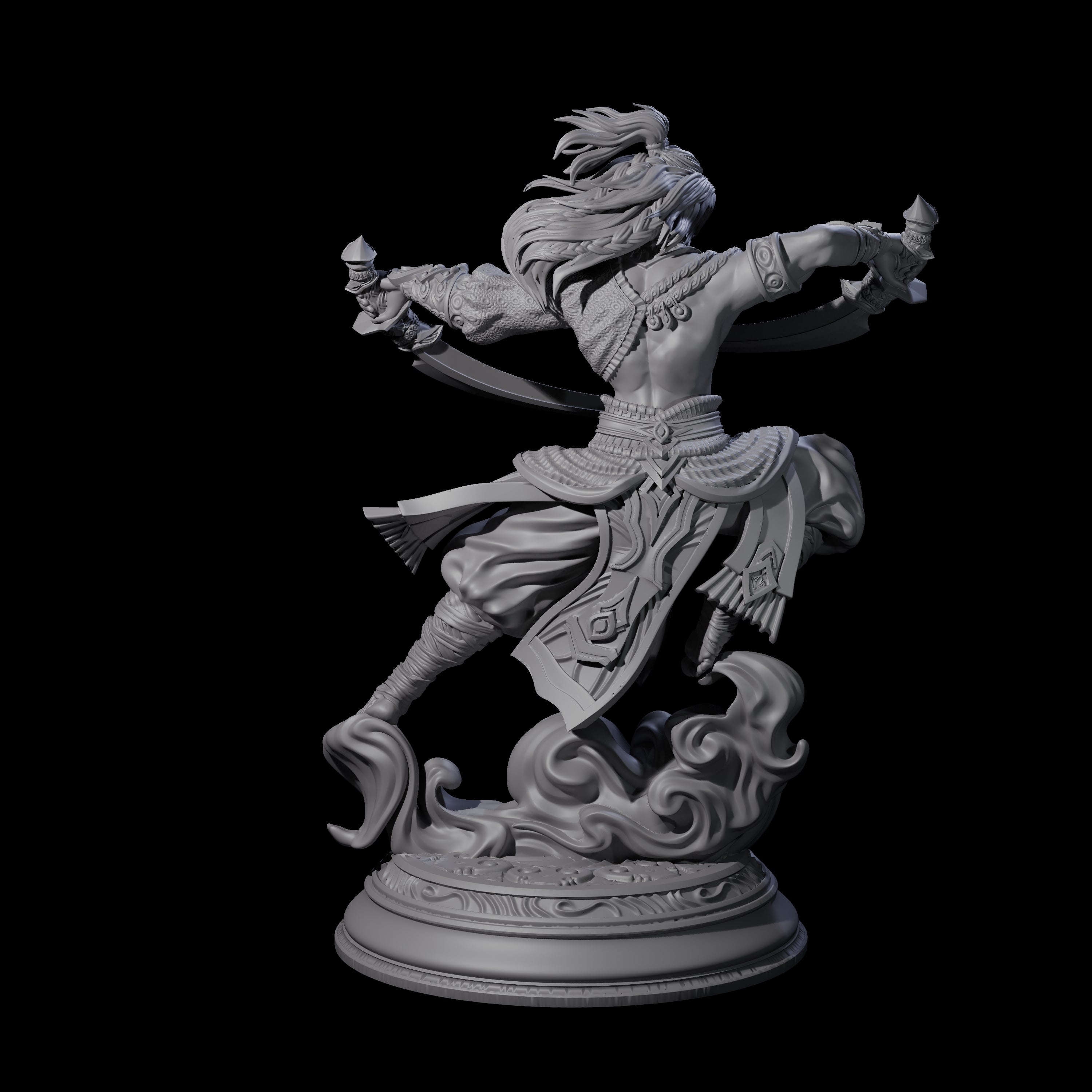 Leaping Air Elemental Monk Miniature for Dungeons and Dragons, Pathfinder or other TTRPGs