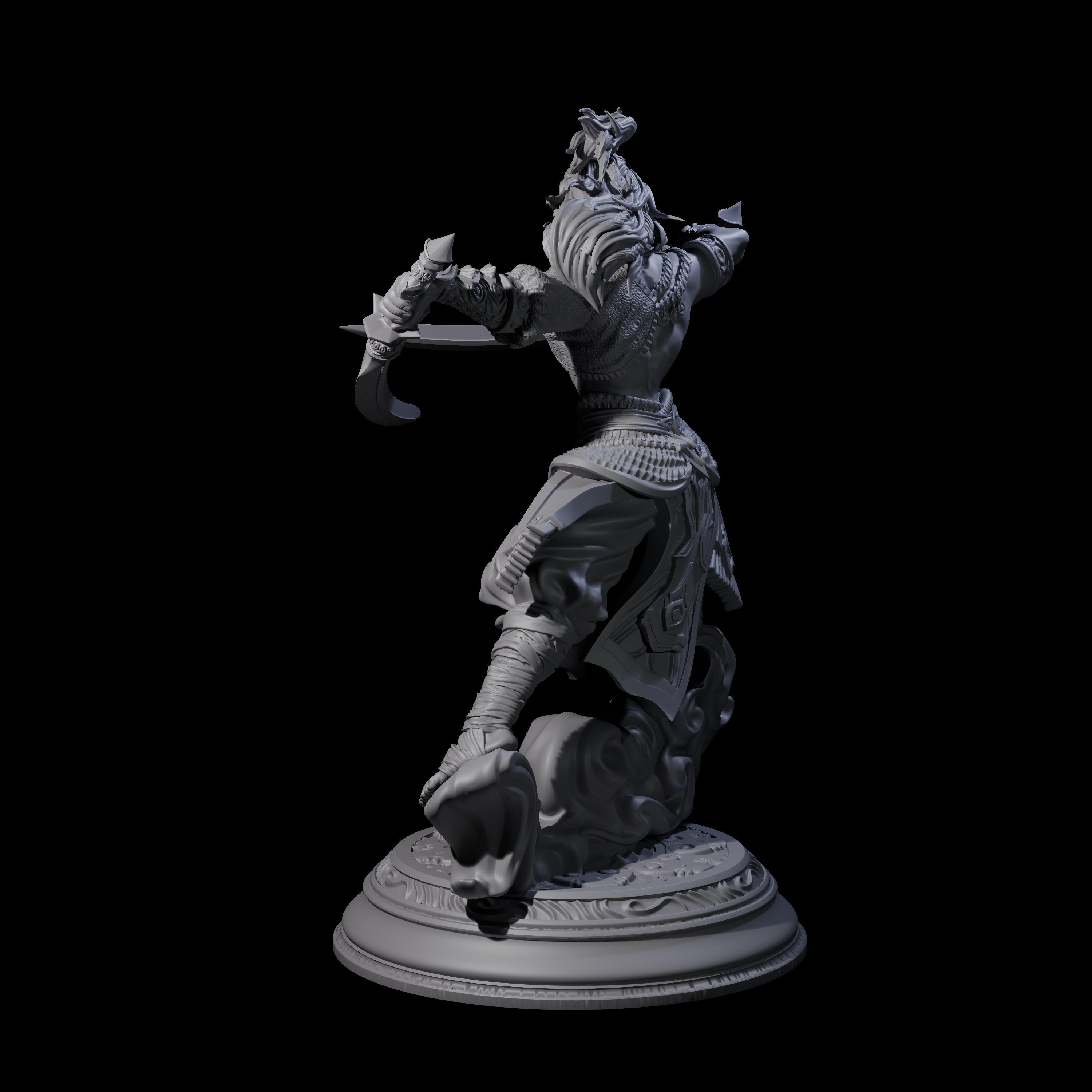 Leaping Air Elemental Monk Miniature for Dungeons and Dragons, Pathfinder or other TTRPGs