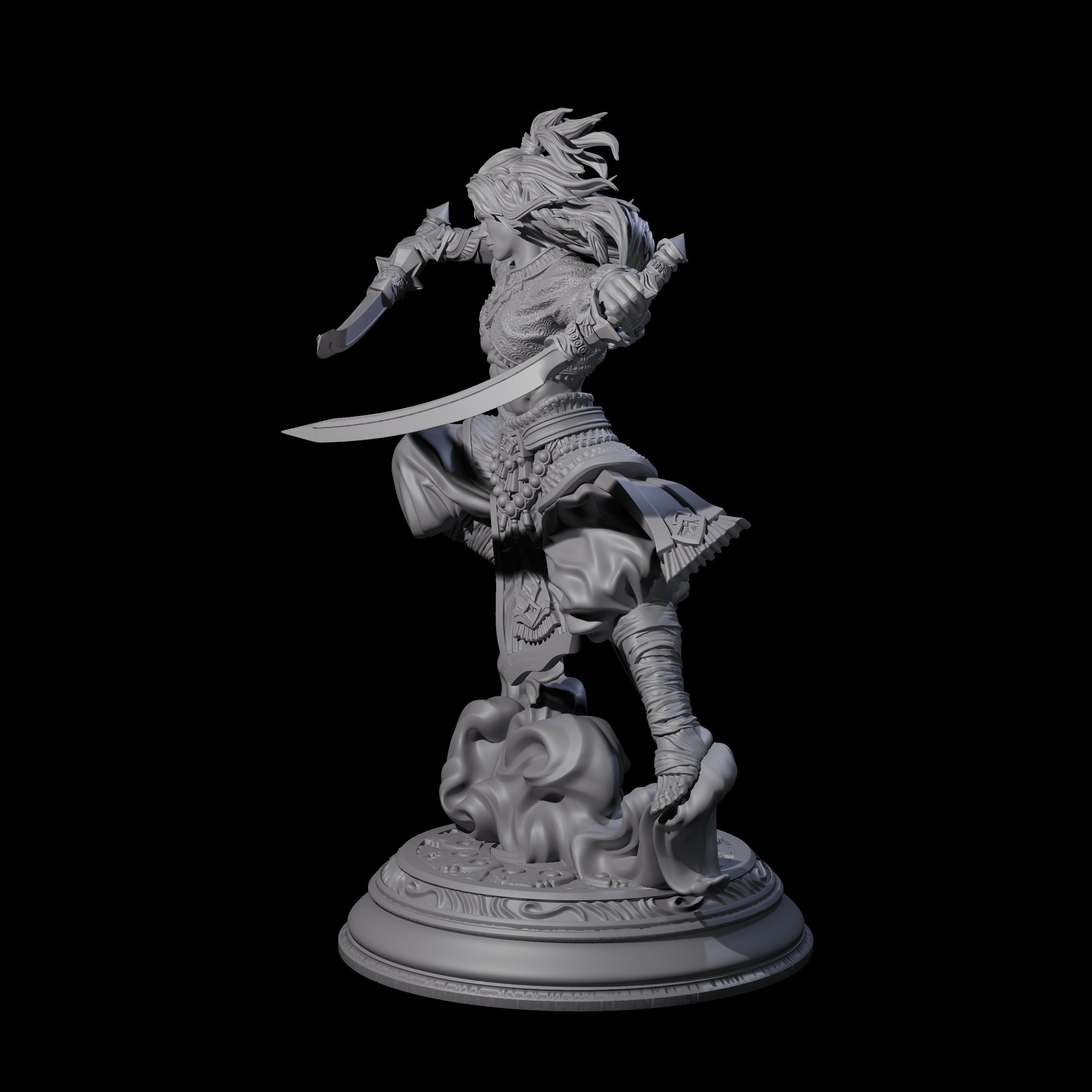 Leaping Air Elemental Monk Miniature for Dungeons and Dragons, Pathfinder or other TTRPGs