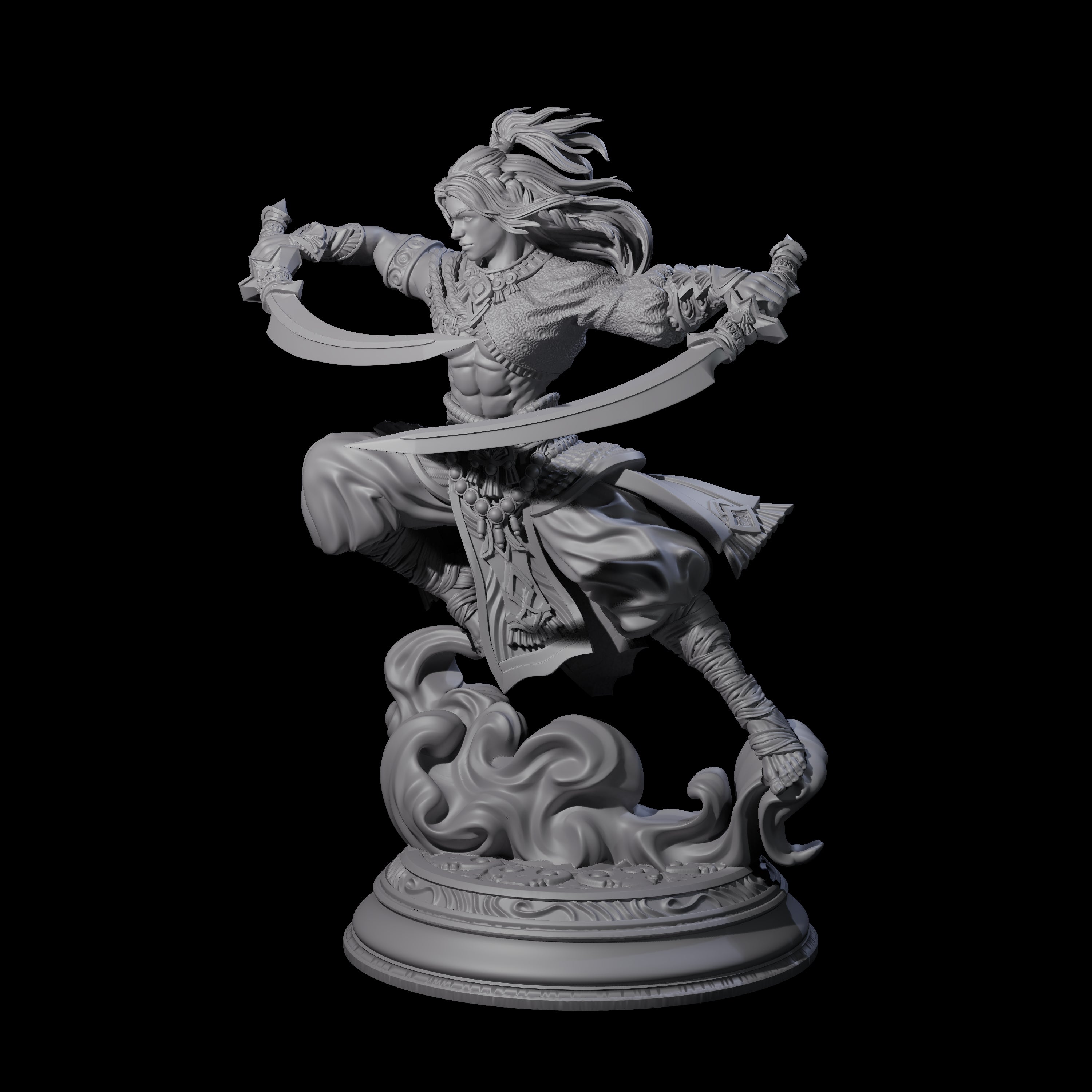 Leaping Air Elemental Monk Miniature for Dungeons and Dragons, Pathfinder or other TTRPGs