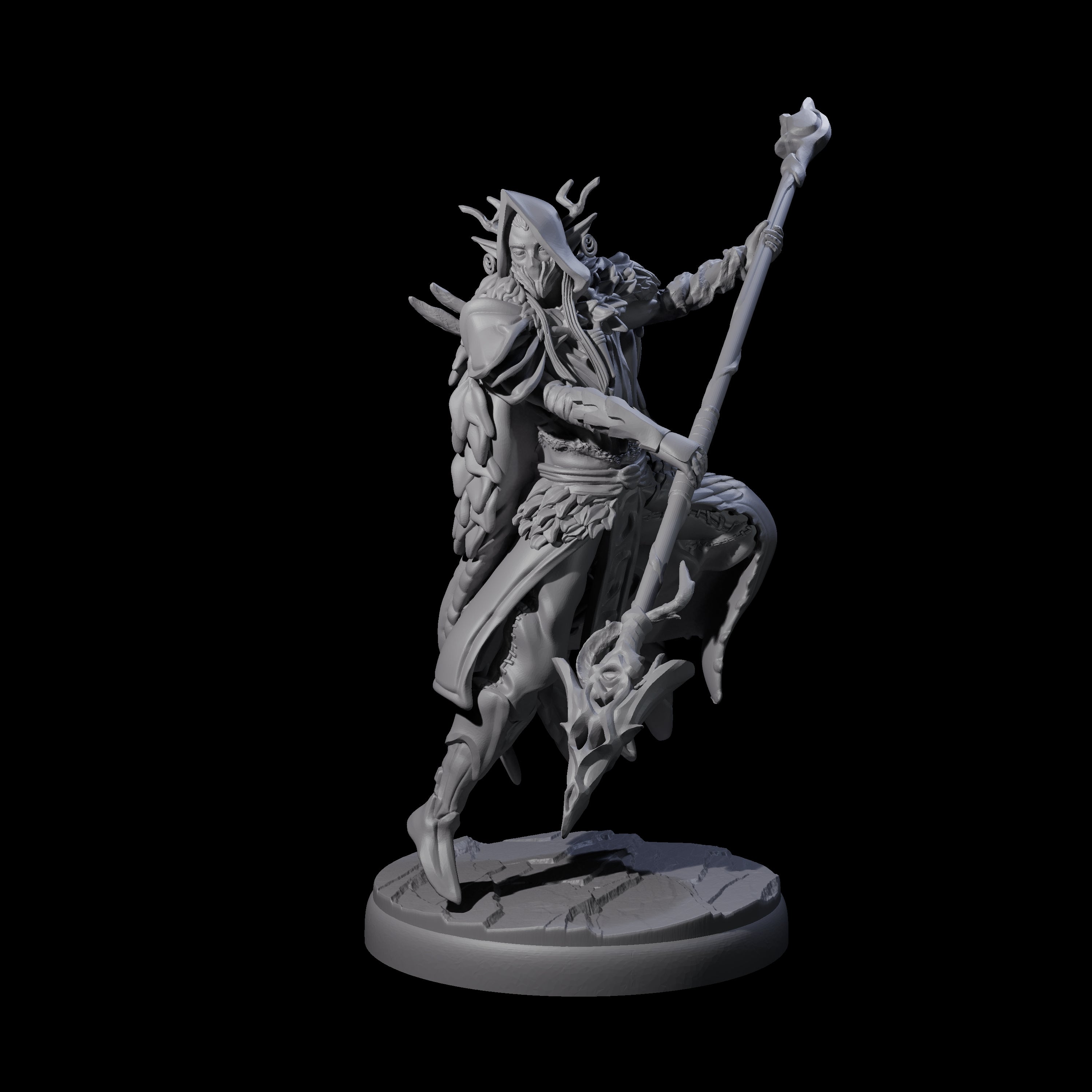 Leaping Dark Elf Underdark Guardian A Miniature for Dungeons and Dragons, Pathfinder or other TTRPGs