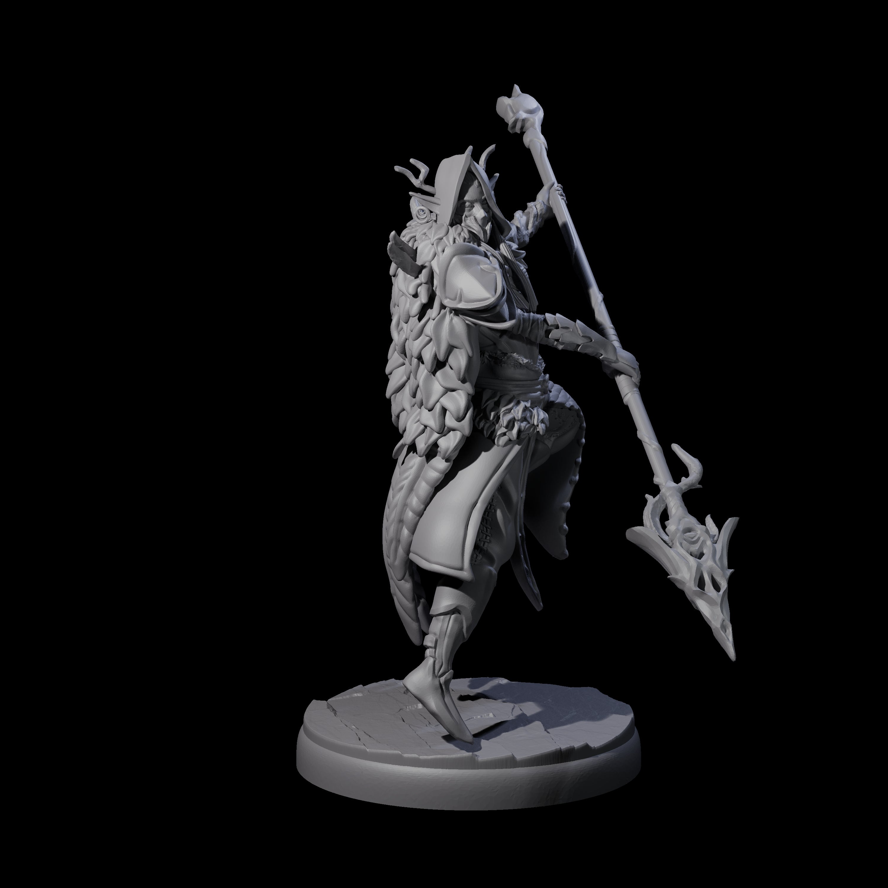 Leaping Dark Elf Underdark Guardian A Miniature for Dungeons and Dragons, Pathfinder or other TTRPGs
