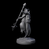 Leaping Dark Elf Underdark Guardian A Miniature for Dungeons and Dragons, Pathfinder or other TTRPGs