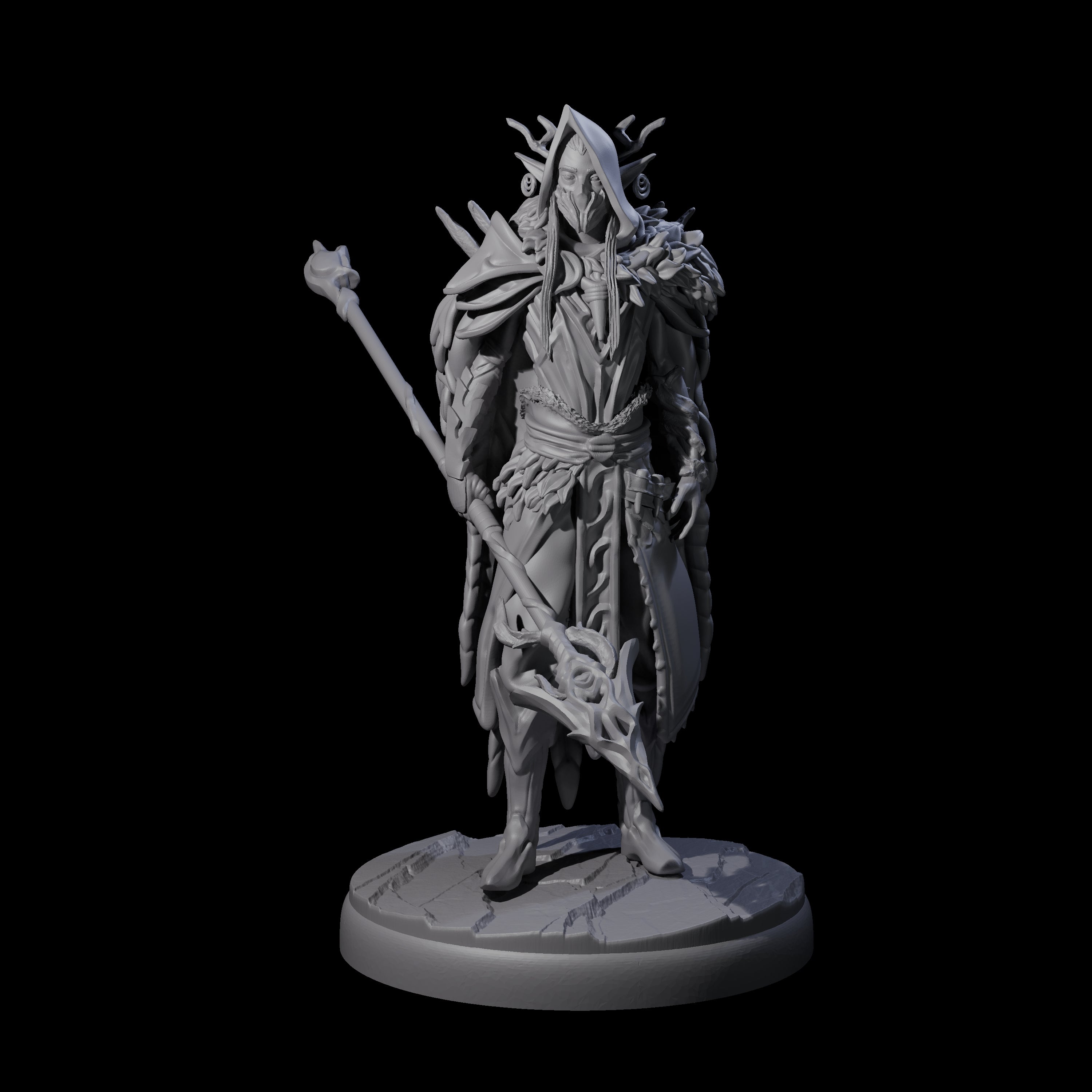 Leaping Dark Elf Underdark Guardian B Miniature for Dungeons and Dragons, Pathfinder or other TTRPGs