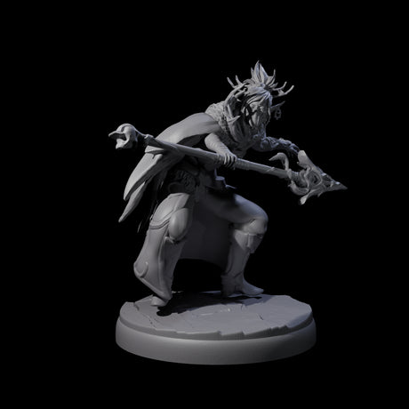Leaping Dark Elf Underdark Guardian C Miniature for Dungeons and Dragons, Pathfinder or other TTRPGs