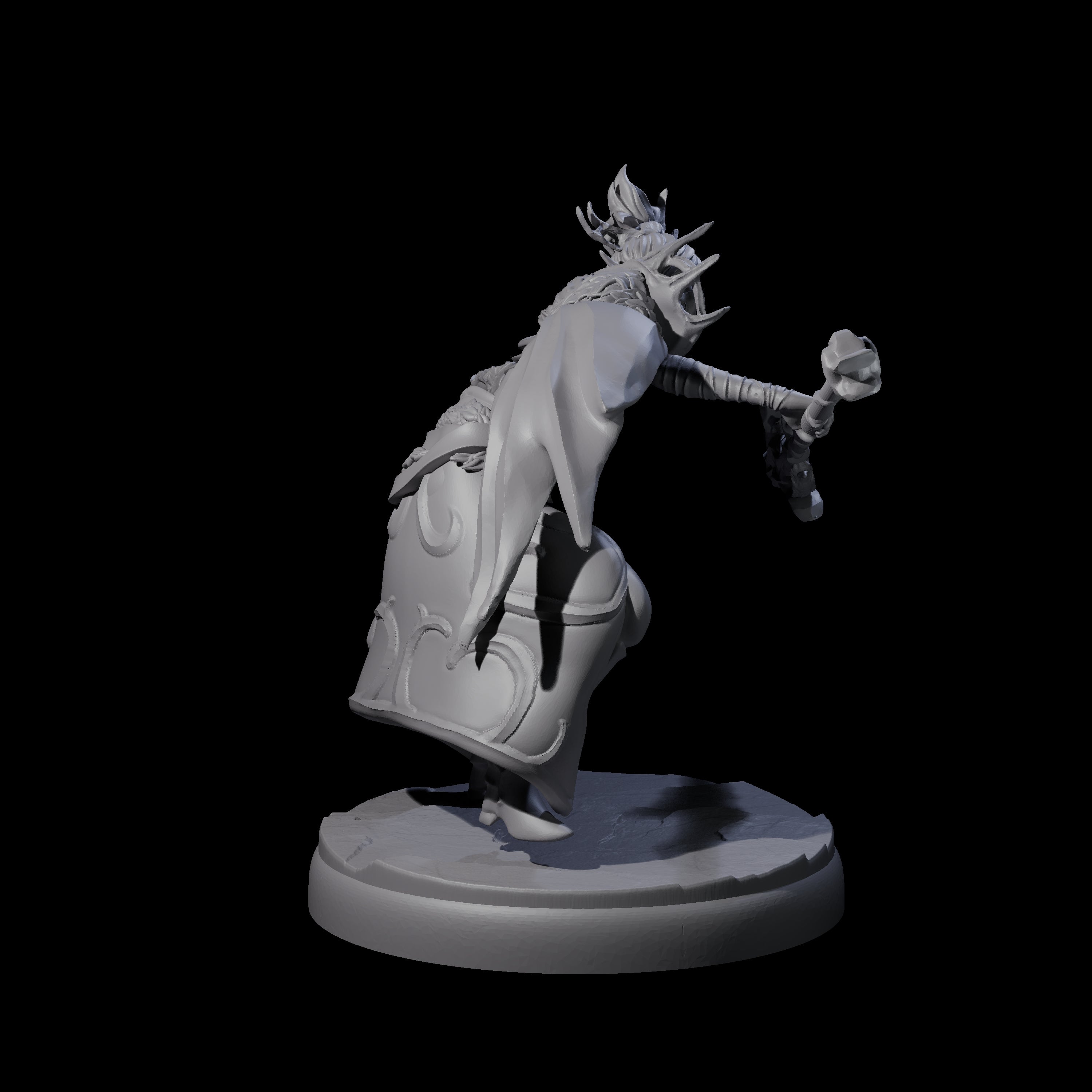 Leaping Dark Elf Underdark Guardian C Miniature for Dungeons and Dragons, Pathfinder or other TTRPGs