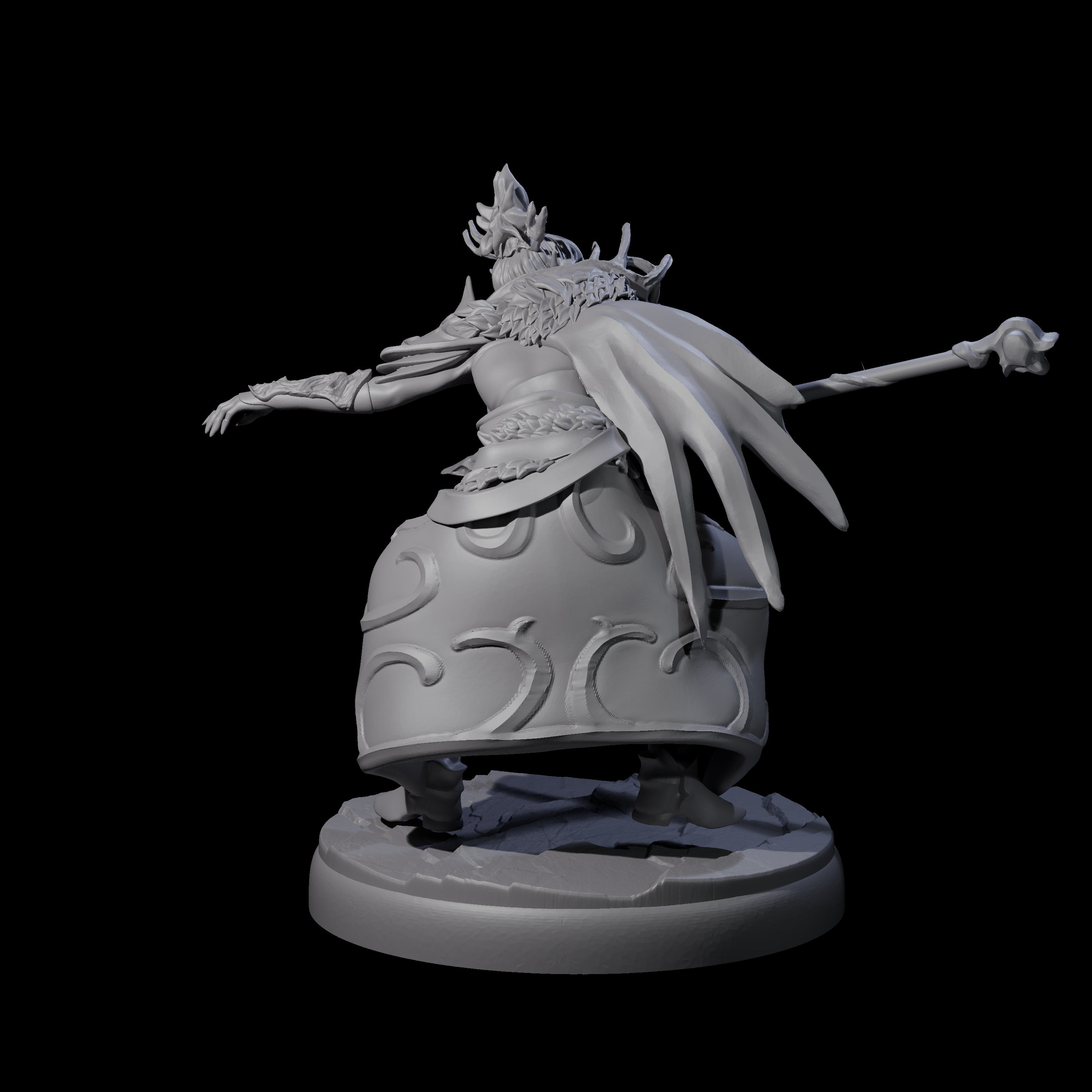 Leaping Dark Elf Underdark Guardian C Miniature for Dungeons and Dragons, Pathfinder or other TTRPGs