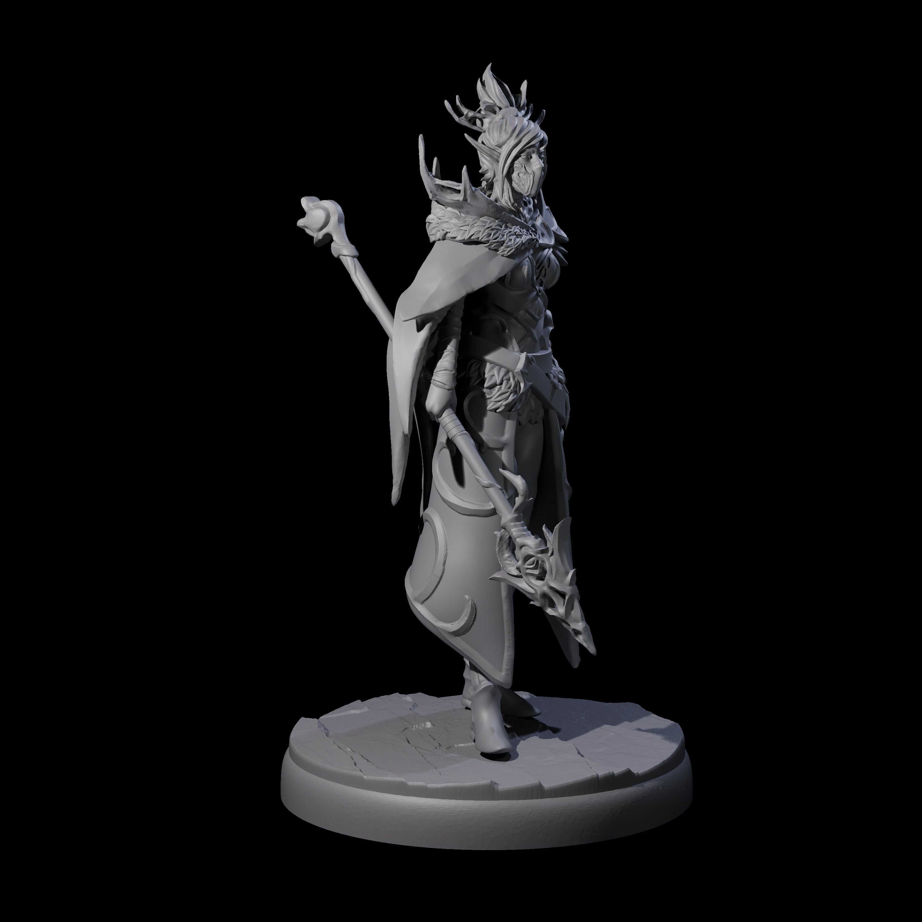 Leaping Dark Elf Underdark Guardian D Miniature for Dungeons and Dragons, Pathfinder or other TTRPGs