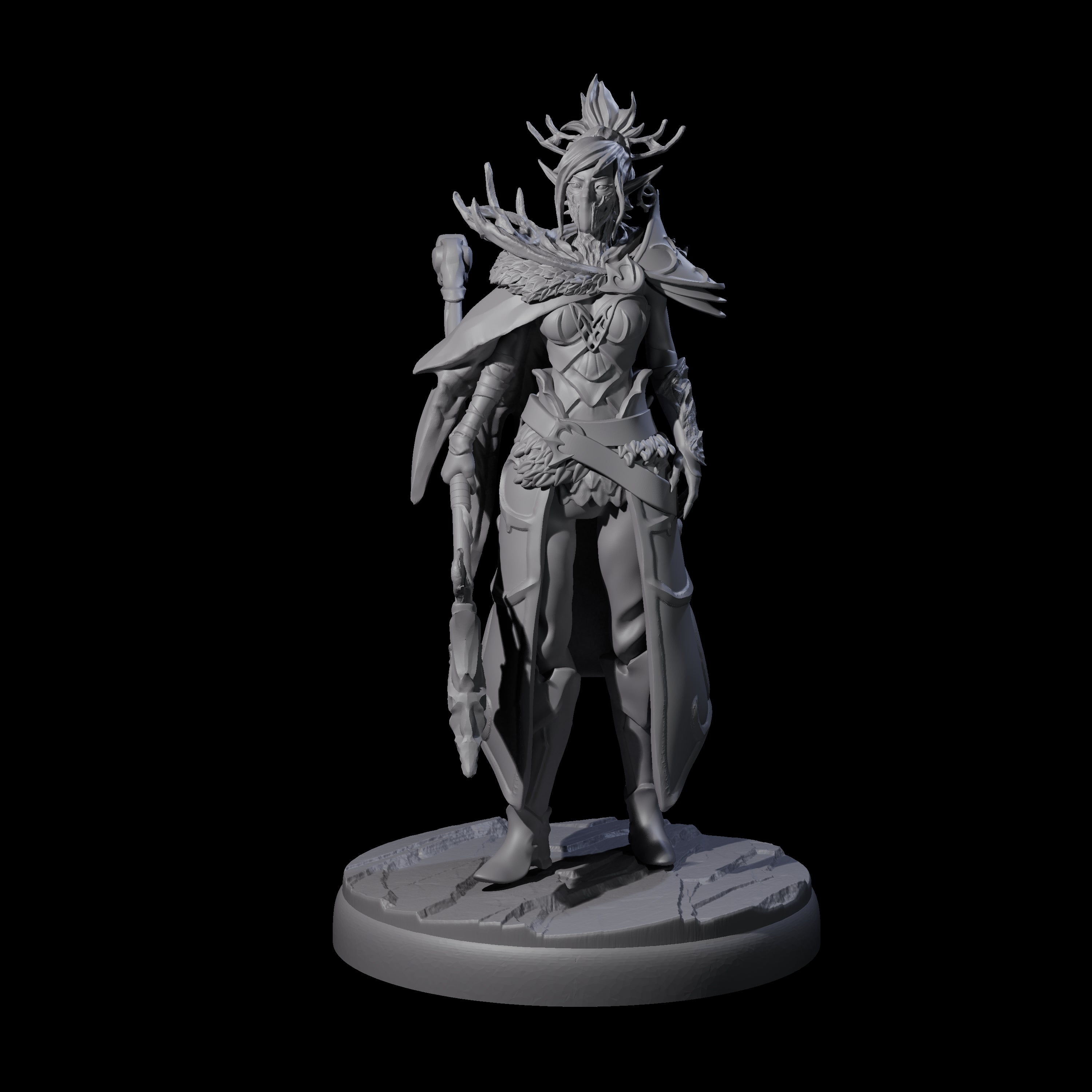 Leaping Dark Elf Underdark Guardian D Miniature for Dungeons and Dragons, Pathfinder or other TTRPGs