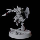 Leaping Goblin Spearman Miniature for Dungeons and Dragons, Pathfinder or other TTRPGs