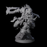 Leaping Orc Warlord Miniature for Dungeons and Dragons, Pathfinder or other TTRPGs