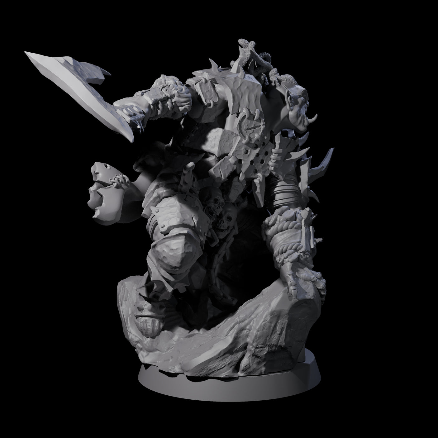 Leaping Orc Warlord Miniature for Dungeons and Dragons, Pathfinder or other TTRPGs