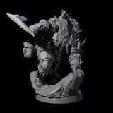 Leaping Orc Warlord Miniature for Dungeons and Dragons, Pathfinder or other TTRPGs