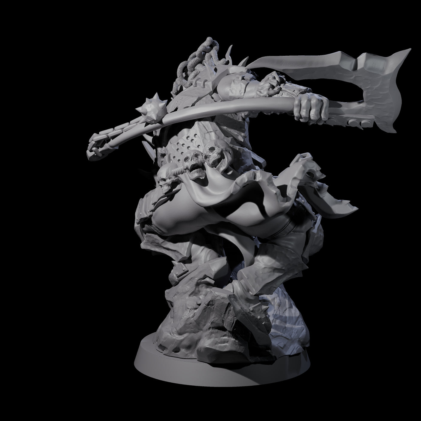 Leaping Orc Warlord Miniature for Dungeons and Dragons, Pathfinder or other TTRPGs